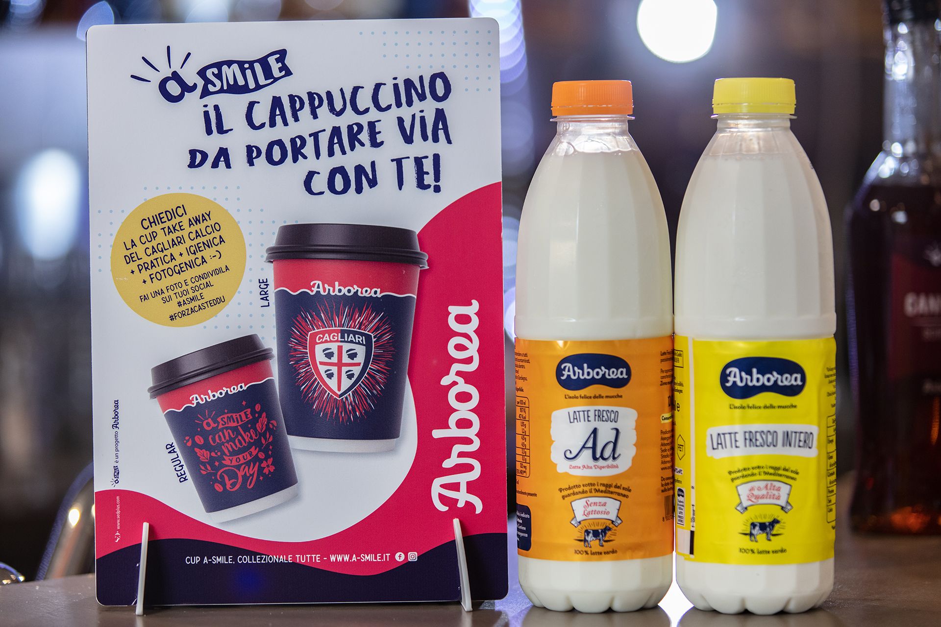 A-SMILE CAPUCCINO AROMATIZZATO ARBOREA CUP TAKE AWAY CAGLIARI CALCIO