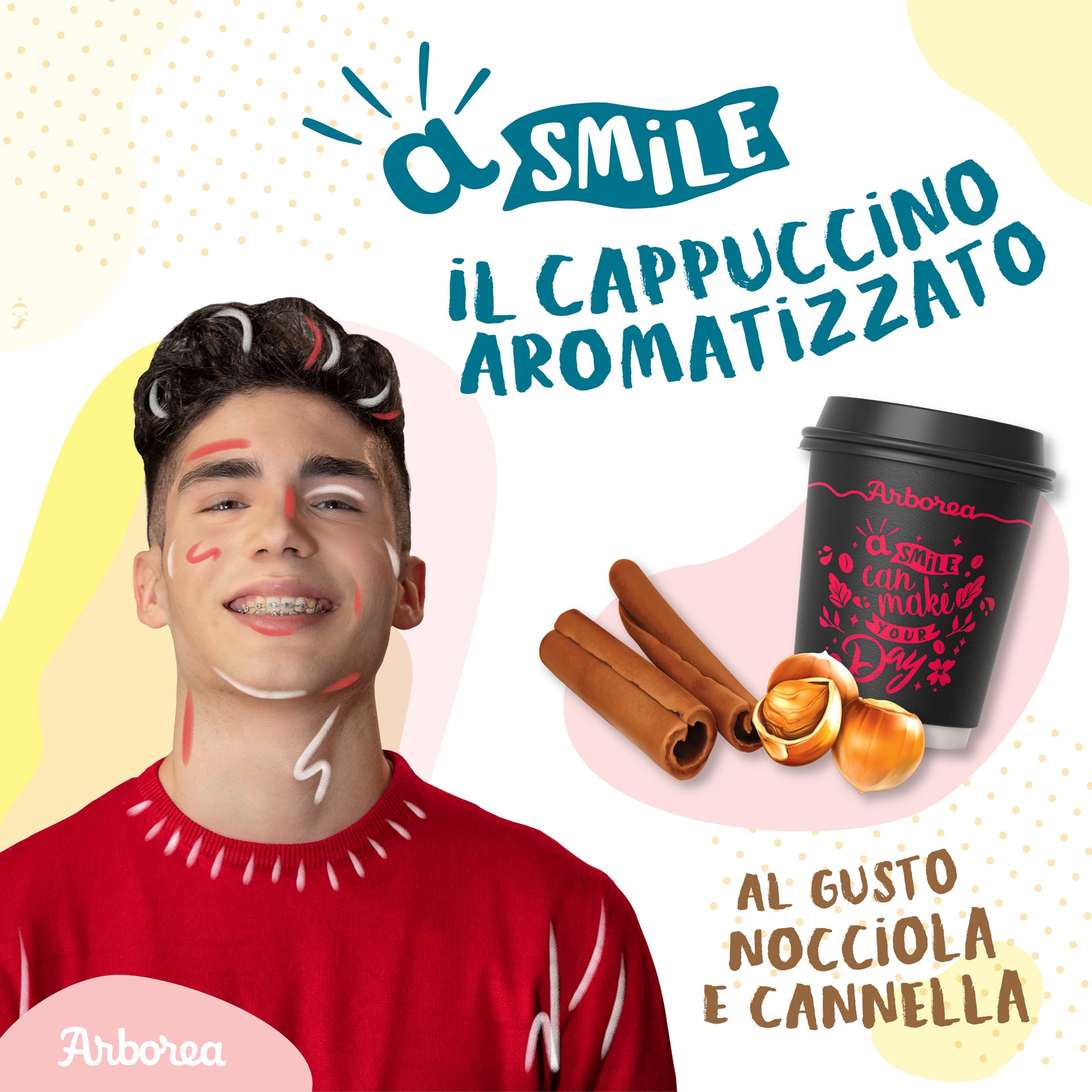 A-SMILE CAPUCCINO AROMATIZZATO ARBOREA NOCCIOLA E CANNELLA