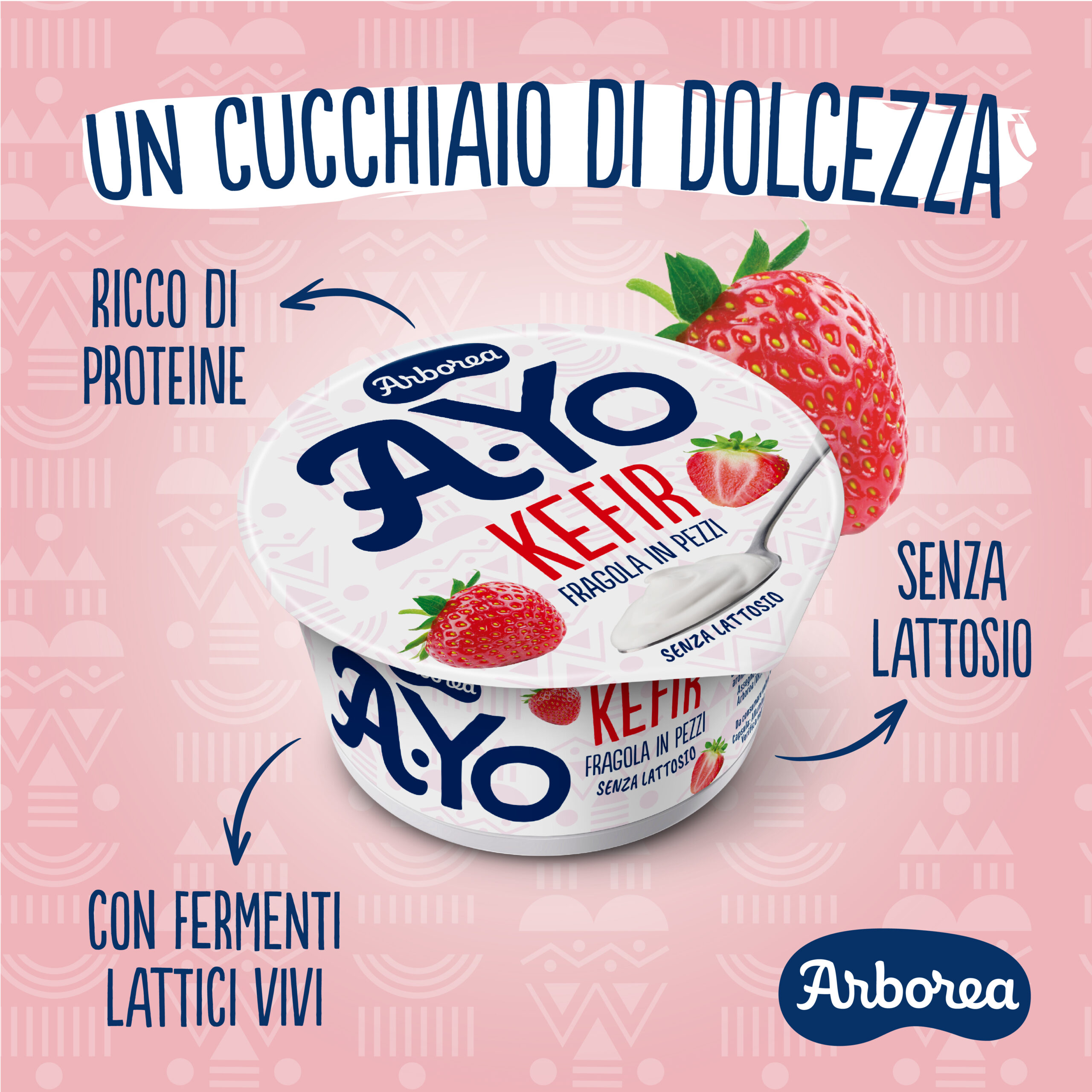 Arborea Ayo Kefir alla fragola - Packaging Design by SEDPLUSa